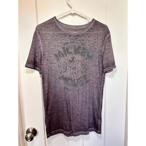 Disney Parks Mickey Mouse Lightweight‎ T-Shirt Graphic Logo Gray Size Small